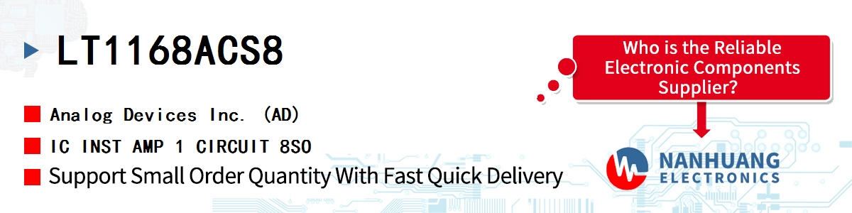LT1168ACS8 ADI IC INST AMP 1 CIRCUIT 8SO
