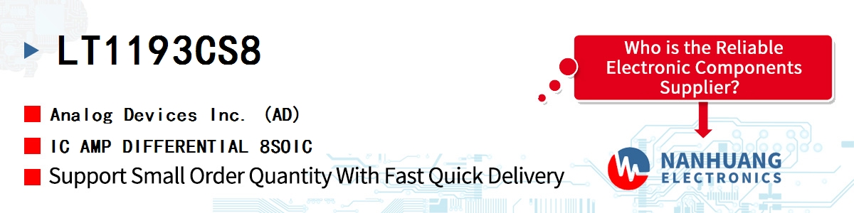 LT1193CS8 ADI IC AMP DIFFERENTIAL 8SOIC