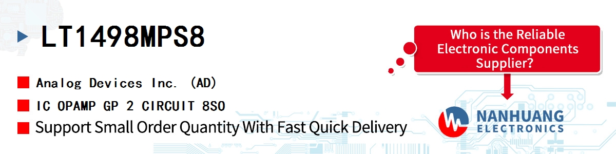 LT1498MPS8 ADI IC OPAMP GP 2 CIRCUIT 8SO