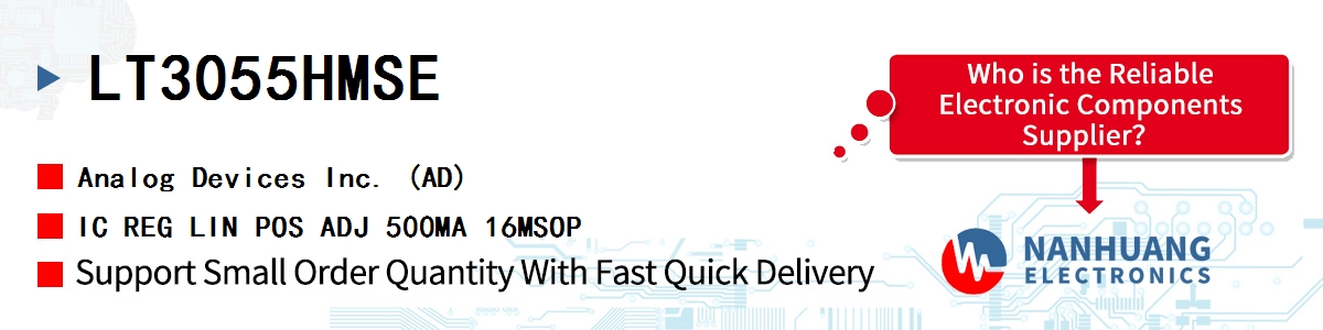 LT3055HMSE ADI IC REG LIN POS ADJ 500MA 16MSOP