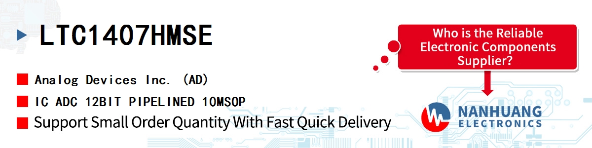 LTC1407HMSE ADI IC ADC 12BIT PIPELINED 10MSOP