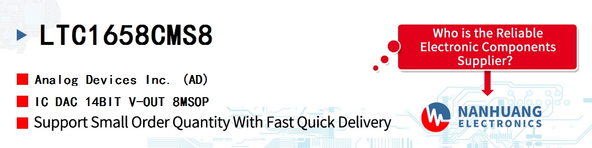 LTC1658CMS8 ADI IC DAC 14BIT V-OUT 8MSOP
