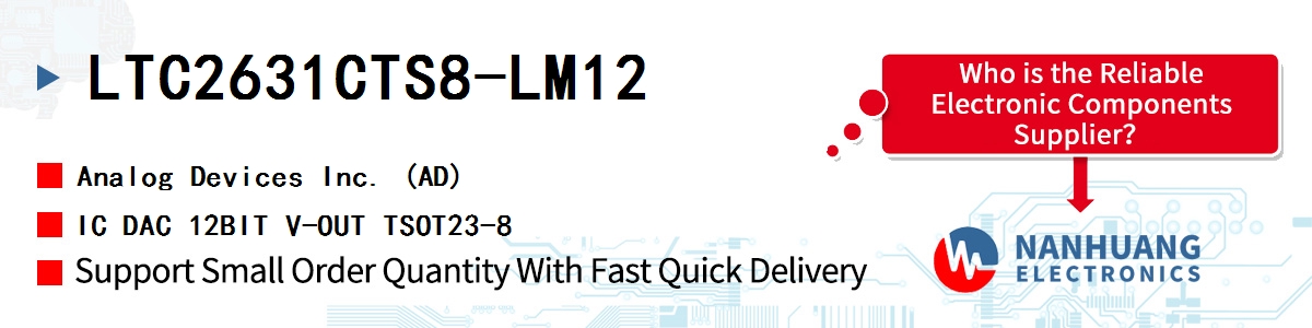 LTC2631CTS8-LM12 ADI IC DAC 12BIT V-OUT TSOT23-8