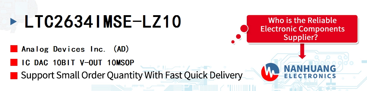 LTC2634IMSE-LZ10 ADI IC DAC 10BIT V-OUT 10MSOP