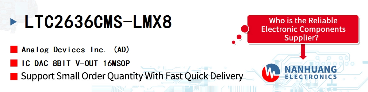 LTC2636CMS-LMX8 ADI IC DAC 8BIT V-OUT 16MSOP