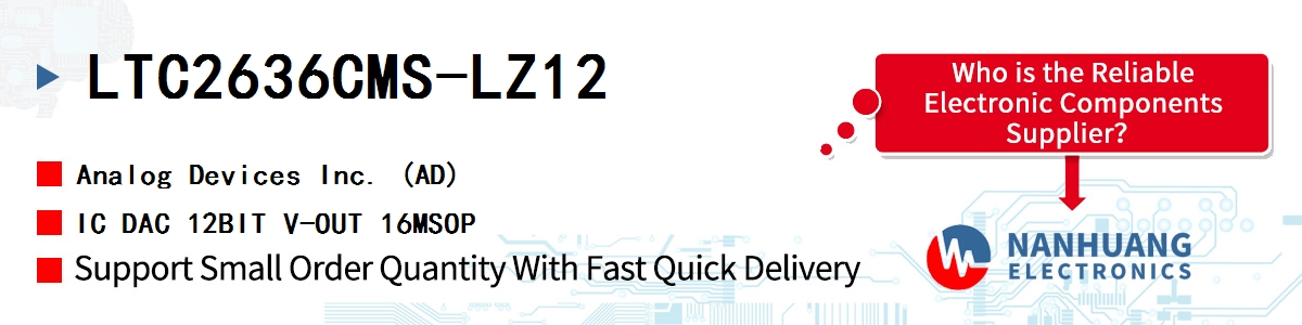 LTC2636CMS-LZ12 ADI IC DAC 12BIT V-OUT 16MSOP