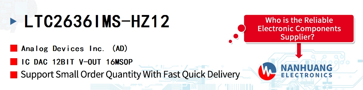 LTC2636IMS-HZ12 ADI IC DAC 12BIT V-OUT 16MSOP