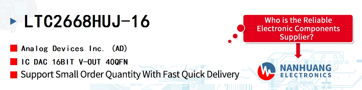 LTC2668HUJ-16 ADI IC DAC 16BIT V-OUT 40QFN