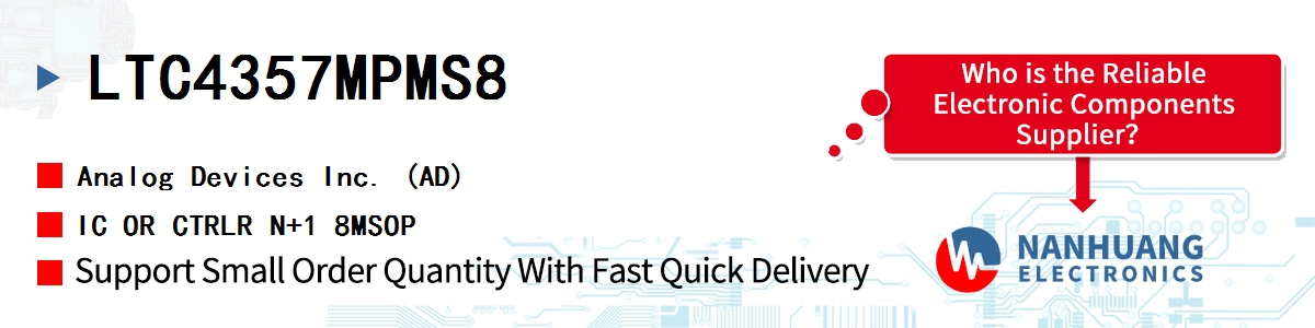 LTC4357MPMS8 ADI IC OR CTRLR N+1 8MSOP