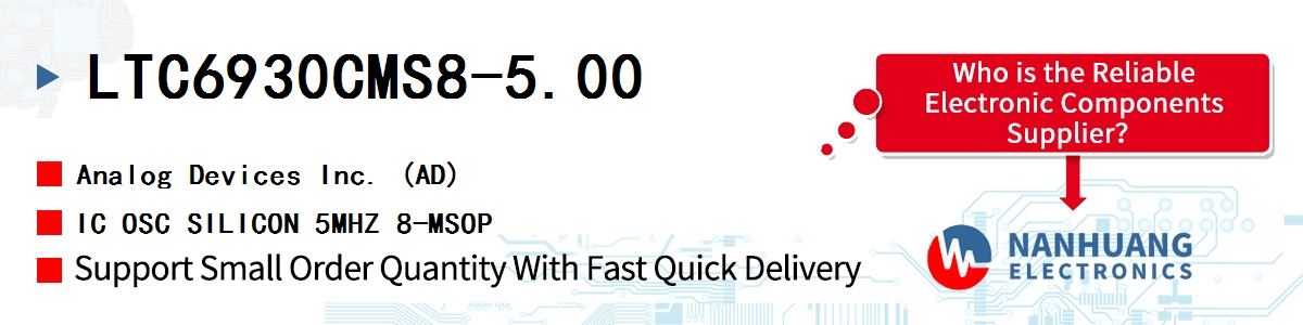 LTC6930CMS8-5.00 ADI IC OSC SILICON 5MHZ 8-MSOP