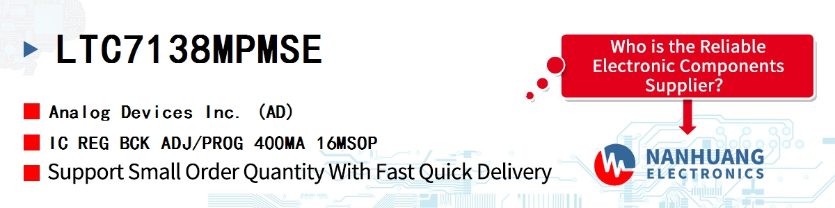 LTC7138MPMSE ADI IC REG BCK ADJ/PROG 400MA 16MSOP