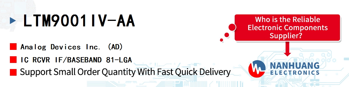 LTM9001IV-AA ADI IC RCVR IF/BASEBAND 81-LGA