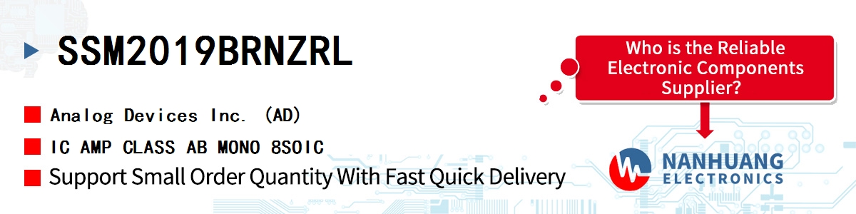 SSM2019BRNZRL ADI IC AMP CLASS AB MONO 8SOIC