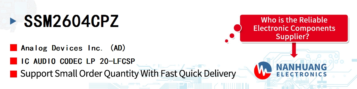 SSM2604CPZ ADI IC AUDIO CODEC LP 20-LFCSP
